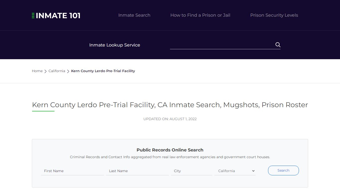 Kern County Lerdo Pre-Trial Facility, CA Inmate Search, Mugshots ...